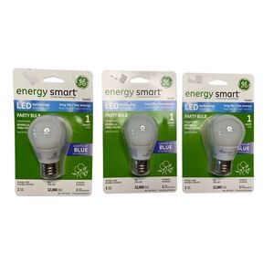 GE Energy Smart LED Party Bulbs Blue 1W Medium Base 12000hrs Pack Of 3 Home